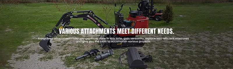 Mini excavator fitted with hydraulic breaker attachment