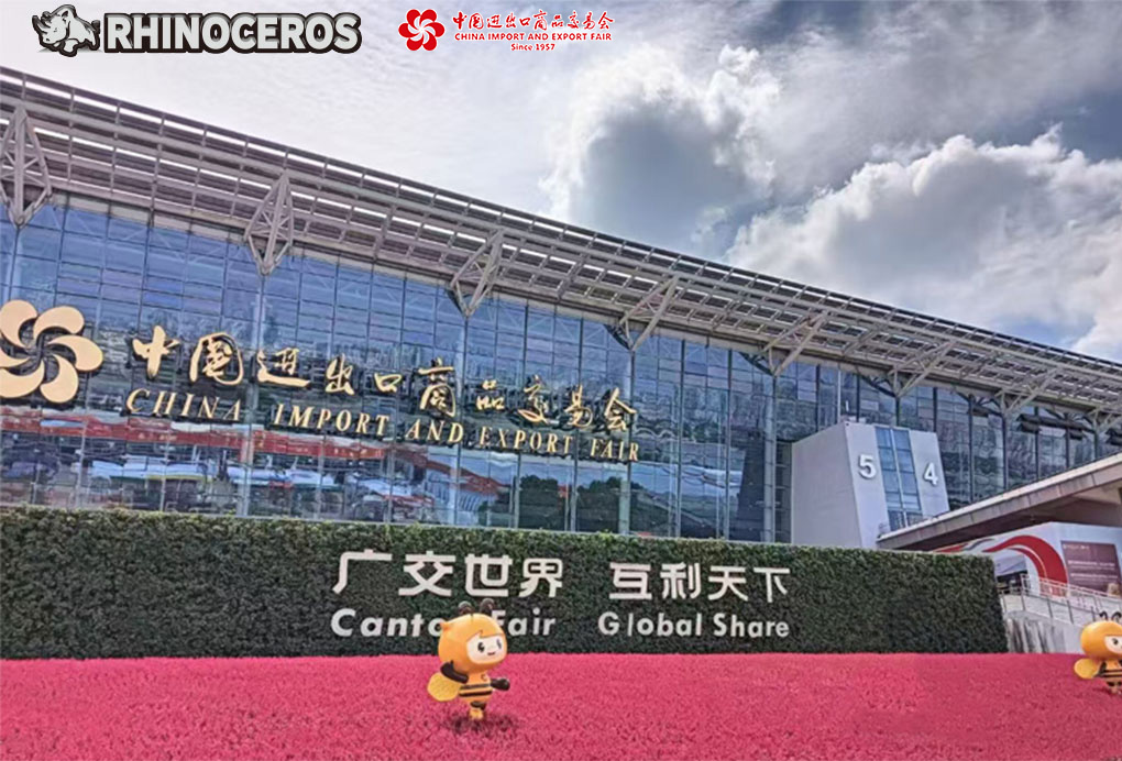 Rhinoceros booth at Canton Fair 2025 Rhinoceros exhibition booth at Canton Fair 2025, Guangzhou, Booth 9.0C31-33
